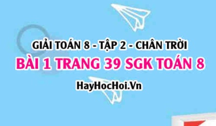 Bài 1 trang 39 Toán 8 Tập 2 Chân trời sáng tạo